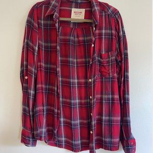 Red Plaid Flannel. Size Large.